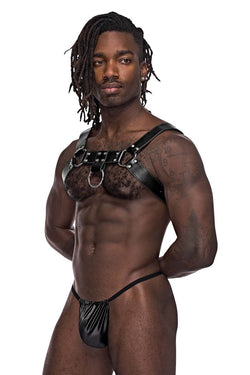 Male Power Men's Underwear 590-266 Leather Aries Harness Color Black thumbnail 4