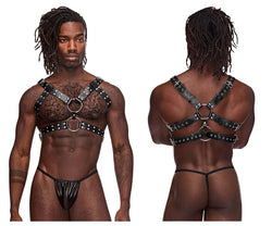 Male Power Men's Underwear 591-266 Leather Gemini Harness Color Black thumbnail 1