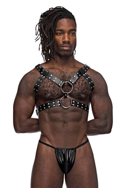 Male Power Men's Underwear 591-266 Leather Gemini Harness Color Black thumbnail 2