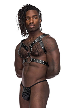 Male Power Men's Underwear 591-266 Leather Gemini Harness Color Black thumbnail 4