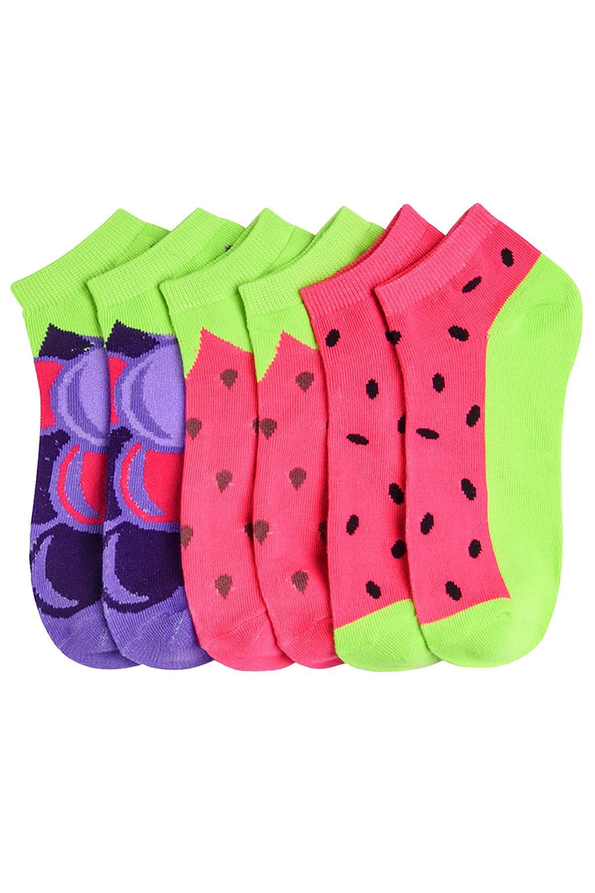 Mamia Fresh Fruit Print Low Cut Sock 3-Pack