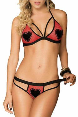 Mapale Red Hearts 2pc Bra Set thumbnail 1