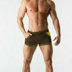 Maskulo Beach Guard Brown Contrast Mesh Swim Trunk thumbnail 2