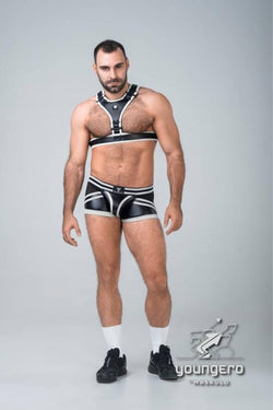 Maskulo White and Black Youngero Y Festish Harness thumbnail 1