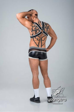 Maskulo White and Black Youngero Y Festish Harness thumbnail 3