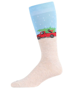MeMoi Holiday Pup Pick Up Crew Socks thumbnail 1