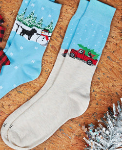 MeMoi Holiday Pup Pick Up Crew Socks thumbnail 4