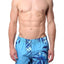 Memphis Blues Blue Tropical/Leaf Printed Swim Short