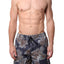 Memphis Blues Navy Jungle-Printed Water-Denim Swim Short