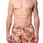 Memphis Blues Orange Tropical/Floral Printed Swim Short