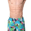 Memphis Blues Turquoise Tropical/Crab Printed Swim Short