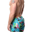 Memphis Blues Turquoise Tropical/Crab Printed Swim Short