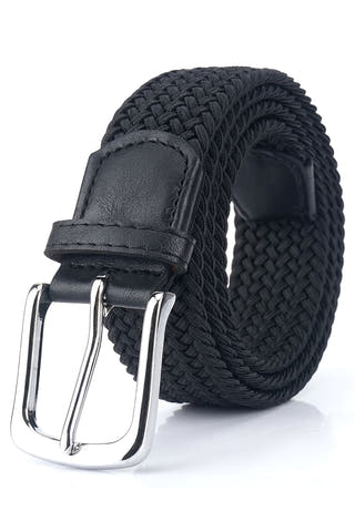 Men’s Black Woven Stretch Belt