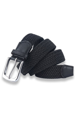 Men’s Black Woven Stretch Belt thumbnail 2