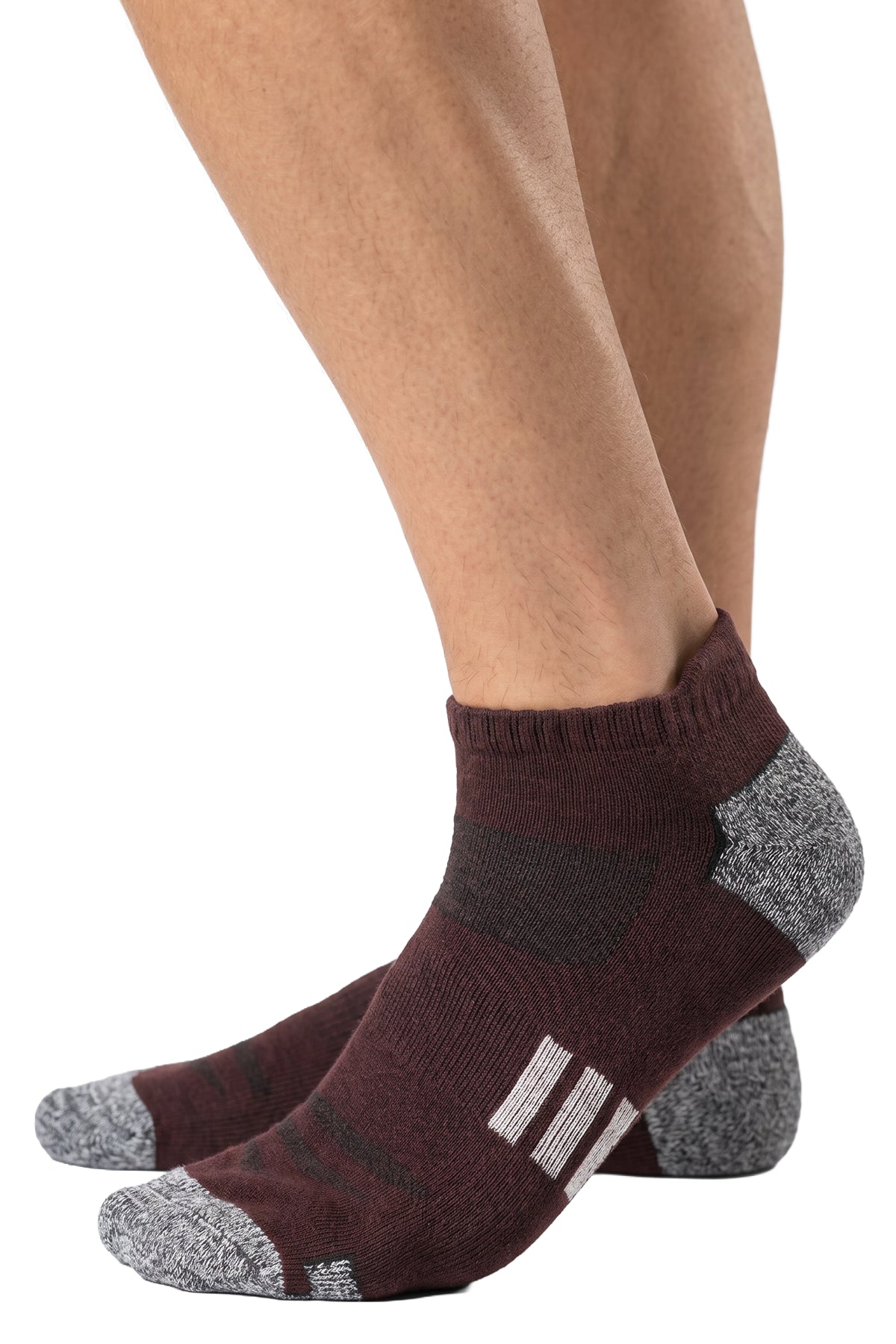 Men’s Brown Cushioned Low-Cut Athletic Socks