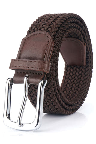 Men’s Brown Woven Stretch Belt