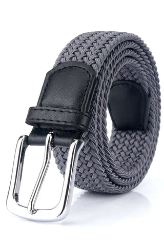 Men’s Gray Woven Stretch Belt