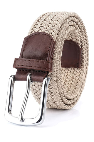 Men’s Khaki Woven Stretch Belt