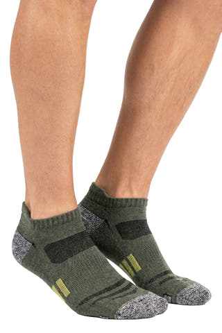 Men’s Olive Green Cushioned Low-Cut Athletic Socks