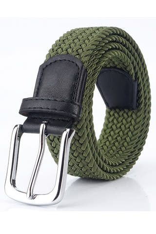 Men’s Olive Woven Stretch Belt