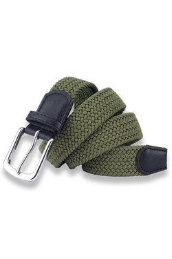 Men’s Olive Woven Stretch Belt thumbnail 2
