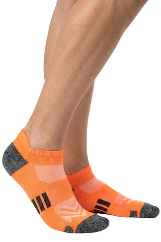 Men’s Orange Cushioned Low-Cut Athletic Socks