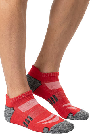 Men’s Red Cushioned Low-Cut Athletic Socks