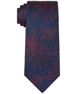 Michael Kors Classic Vast Leaf Print Tie Wine thumbnail 1