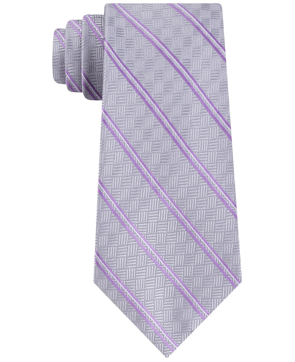Michael Kors Cross-hatch And Stripe Tie Grape