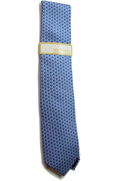 Michael Kors Mens Neck Tie One Interlaced Cube Geometric Silk Blue One Size blue thumbnail 1