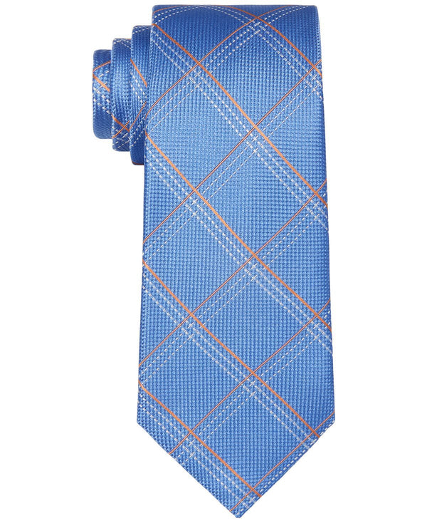 Michael Kors Michael Dash & Line Grid Check Tie Orange Multi