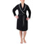 Miss Elaine Knit Short Wrap Robe Black