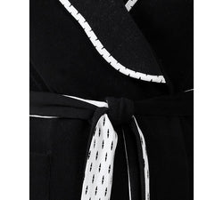 Miss Elaine Knit Short Wrap Robe Black thumbnail 3