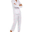 Miss Elaine Wo Floral-print Knit Pajama Set Pink / Mint Abstract Floral