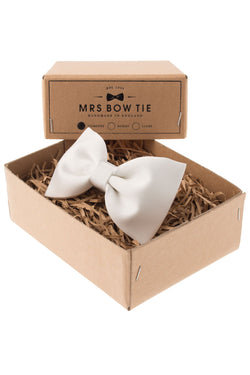 Mrs. Bow Tie Satin In White Standard Bow Tie thumbnail 1
