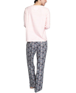 Muk Luks Butter-knit V-neck & Flare-leg Pants Lounge Set Pink Coffee thumbnail 2