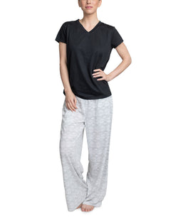 Muk Luks Knit Pajama Set Blk/python thumbnail 1