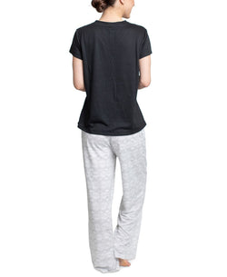 Muk Luks Knit Pajama Set Blk/python thumbnail 3