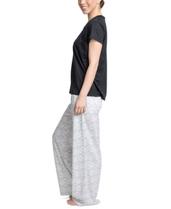 Muk Luks Knit Pajama Set Blk/python thumbnail 4