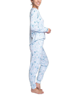 Muk Luks Printed Hacci Pajamas & Sleep Mask Set Bear thumbnail 3