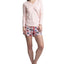 Muk Luks Top Pants & Boxer Shorts 3pc Pajama Gift Set Pink Tree