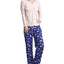 Muk Luks Top Pants & Boxer Shorts 3pc Pajama Gift Set Pink Tree