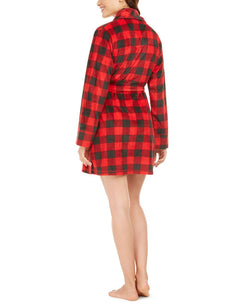 Muk Luks Wo Cozy Short Fleece Robe Buffalo Check thumbnail 3