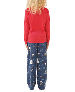Munki Munki Matching Little & Big Kid Snoopy Let It Snow Family Pajama Set Blue thumbnail 2