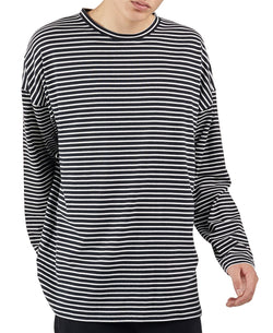 Nana Judy Flint Long-sleeve Striped T-shirt Black White thumbnail 2