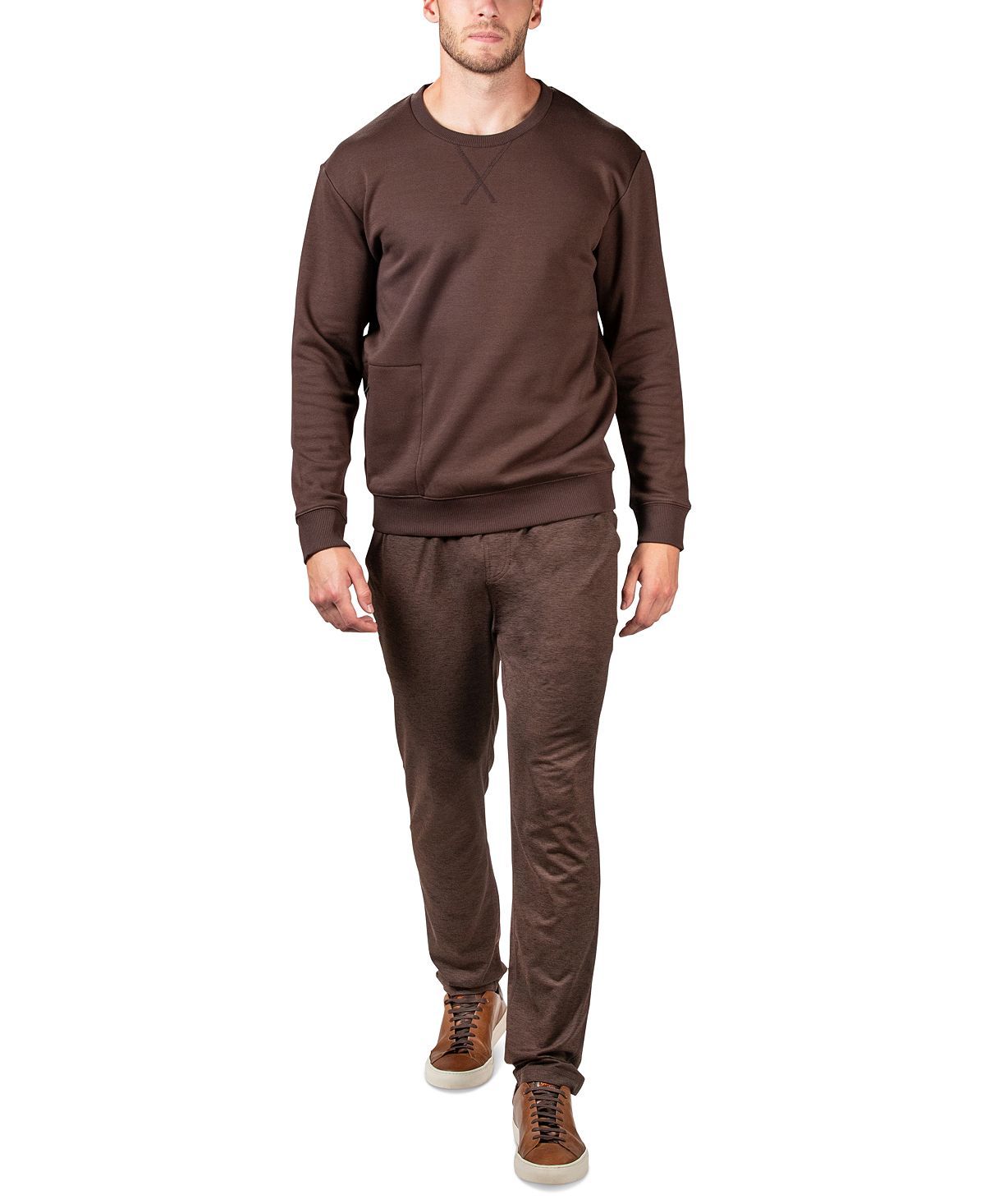 Natori Bagani Classic-fit Brushed Fleece Pajama Sweatshirt Espresso