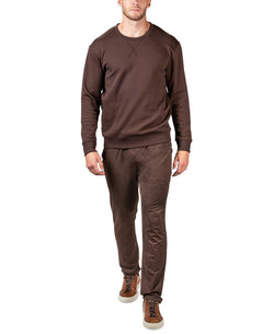 Natori Bagani Classic-fit Brushed Fleece Pajama Sweatshirt Espresso thumbnail 4