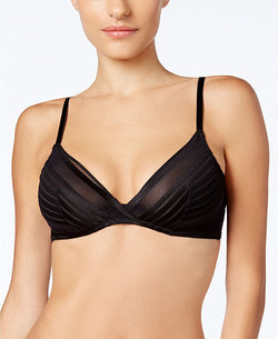 Natori Precision Contour Stretch Mesh Unlined Triangle Bra in Black thumbnail 3