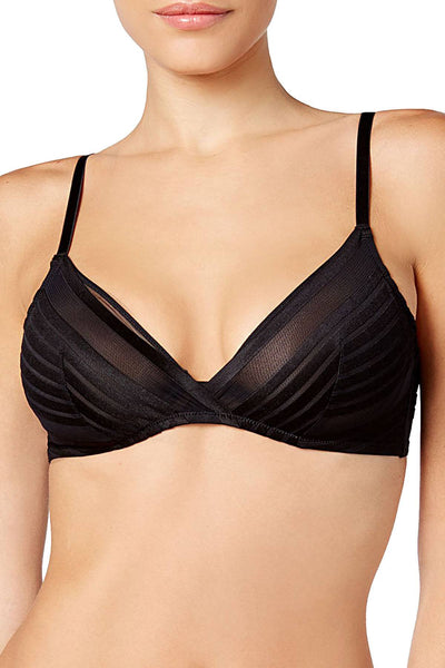 Natori Precision Contour Stretch Mesh Unlined Triangle Bra in Black