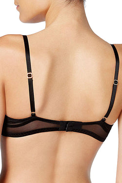 Natori Precision Contour Stretch Mesh Unlined Triangle Bra in Black thumbnail 2